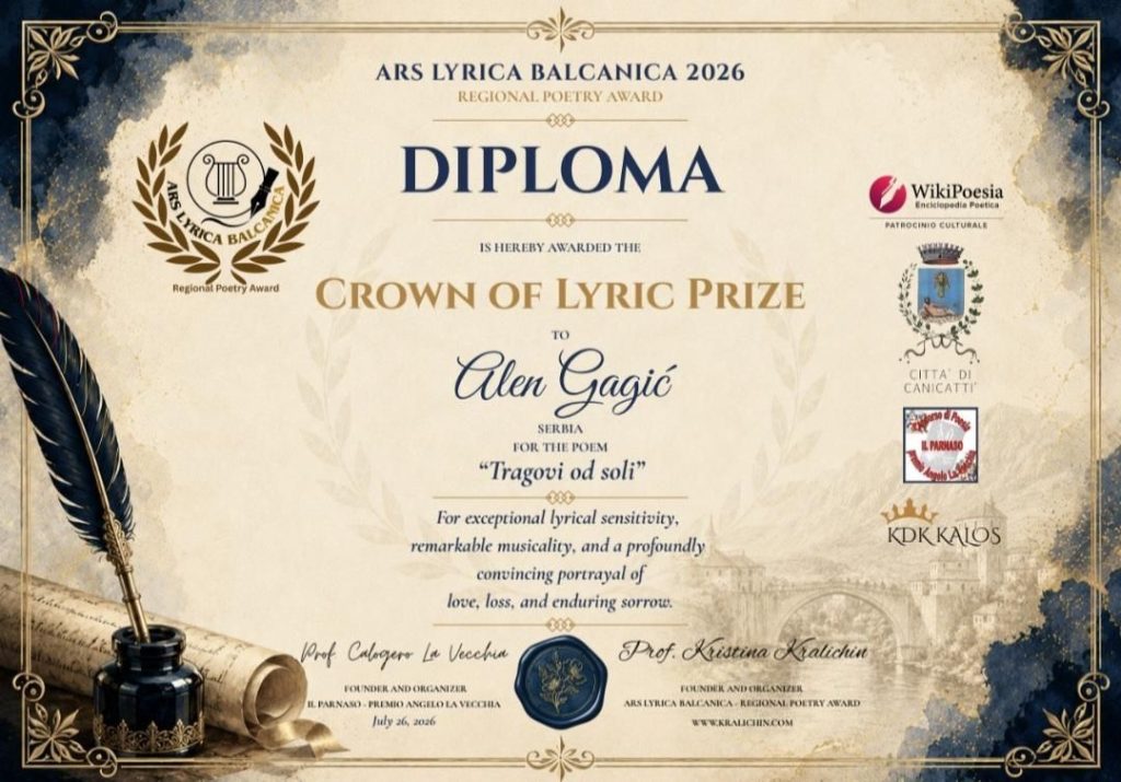 Diploma Crown of Lyric Prize, Ars Lyrica Balcanica 2026, Alen Gagić